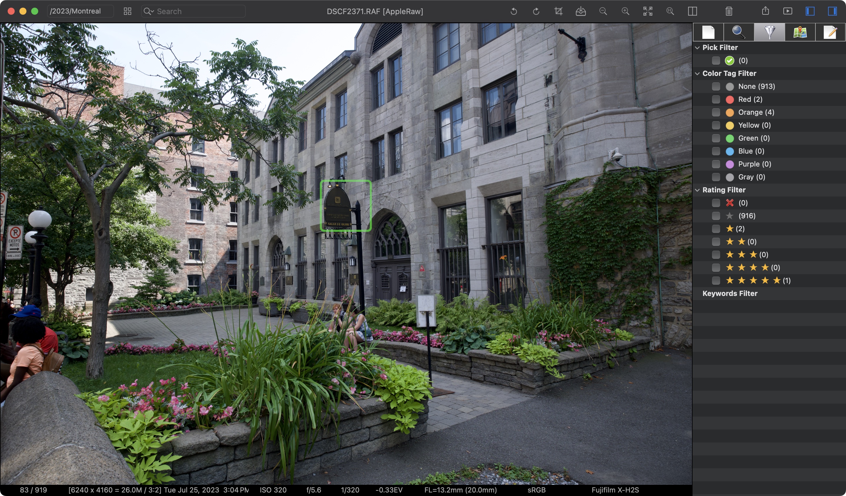 ApolloOne autofocus point overlay on image